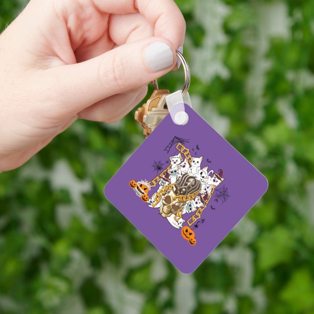 Cute and Funny Spooky Evil Cats Key Ring (Hand)
