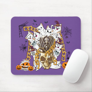 Cute and Funny Spooky Evil Cats Mouse Pad