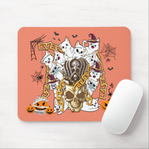 Cute and Funny Spooky Evil Cats Mouse Pad