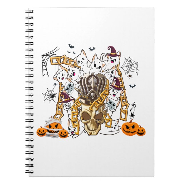 Cute and Funny Spooky Evil Cats Notebook (Front)