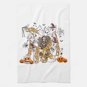Cute and Funny Spooky Evil Cats Tea Towel