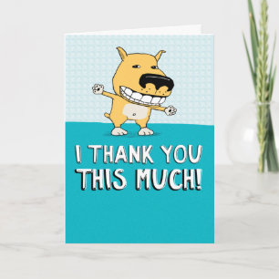 Cute and Funny Thank You Card: Dog Arms Card