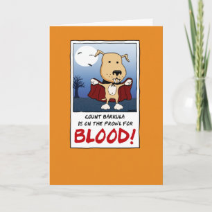 Cute and Funny Vampire Dog Halloween Card