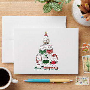 Cute and Funny X-mas Cat Envelope