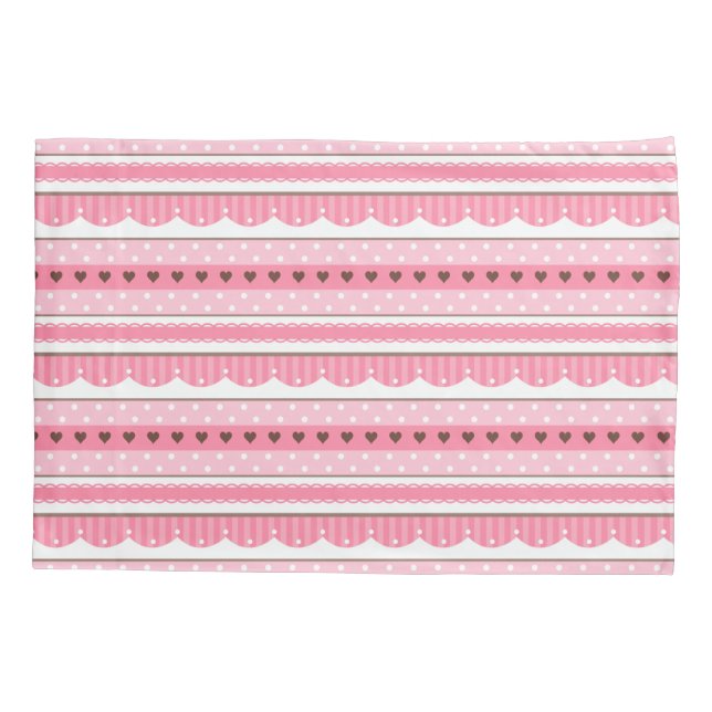 Cute and Girly Light Pink Pattern Design Pillowcase (Back)