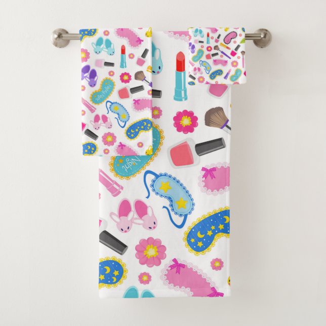Cute and Girly Makeup Bath Towel Set (Insitu)