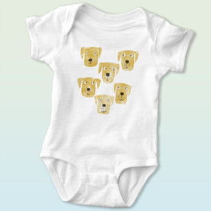 Cute and Goofy Golden Labrador Retriever Dog Baby Bodysuit