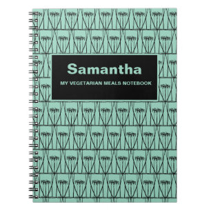Cute and green, Silhouette Coconut Trees Pattern Notebook