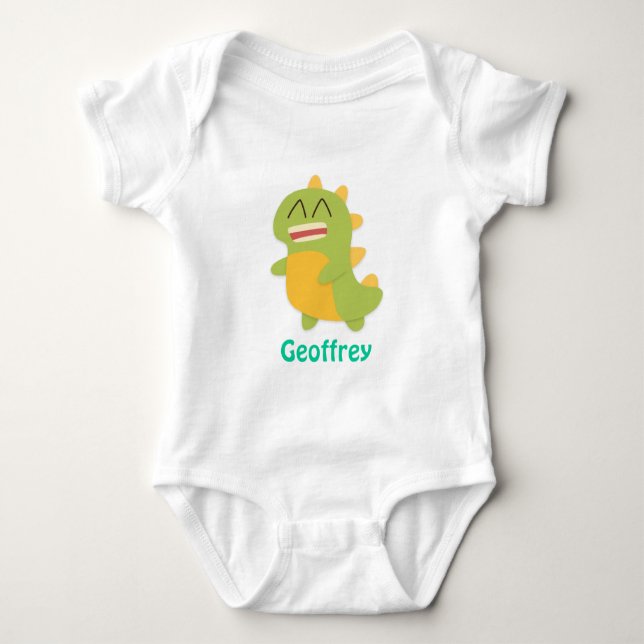 Cute and Happy Dinosaur for Baby Boy Bodysuit (Front)