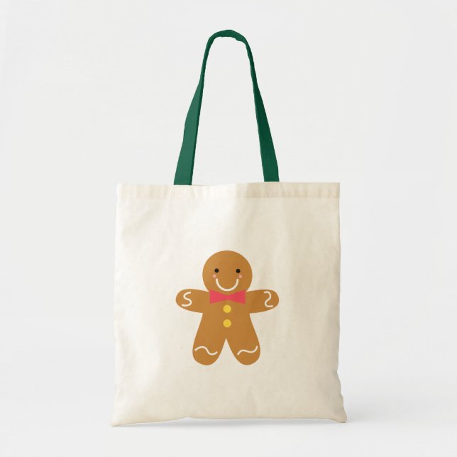 Cute and Happy Gingerbread Man for Christmas Tote Bag (Front)