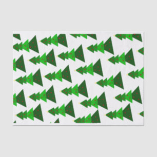 Cute and Homey Minimalist Christmas Tree Pattern Tissue Paper