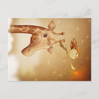 Cute and imaginative illustration postcard