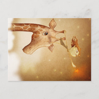Cute and imaginative illustration postcard