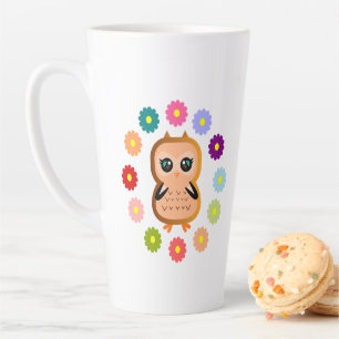 cute and kawaii owl Wild animals Colourful hoot Latte Mug