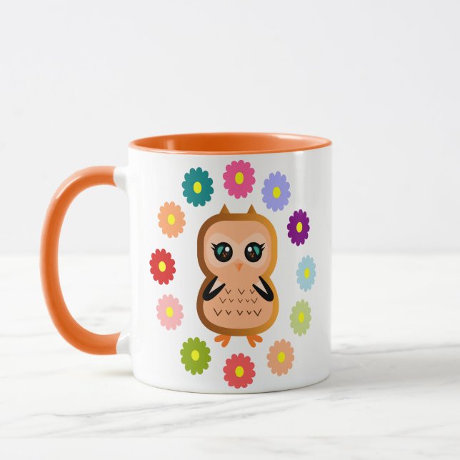 cute and kawaii owl Wild animals Colourful hoot Mug (Left)