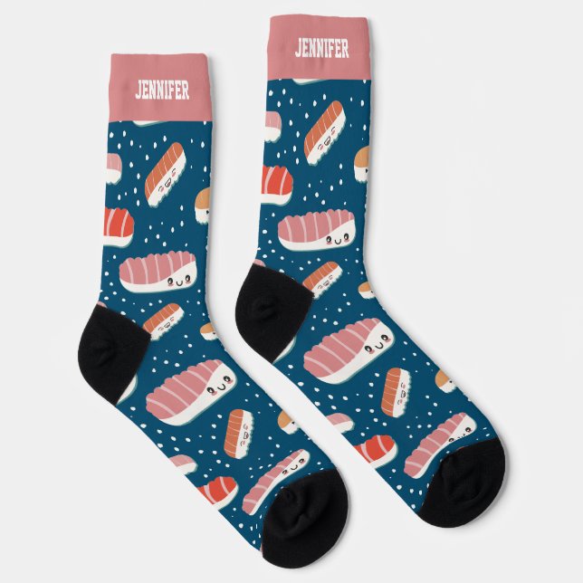 Cute and Kawaii Sushi Pattern Japanese Food Socks (Right)