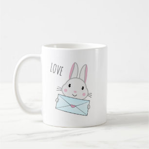 Cute and lovely Bunny holding Love Letter Coffee Mug