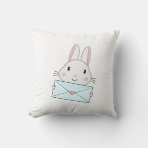 Cute and lovely Bunny holding Love Letter Cushion