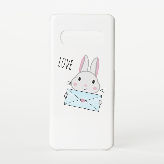 Cute and lovely Bunny holding Love Letter Samsung Galaxy Case (Back)