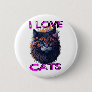 Cute and lovely cat s5 6 cm round badge