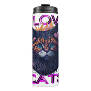 Cute and lovely cat s5 thermal tumbler