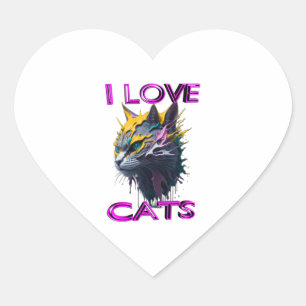 Cute and lovely cat s6 heart sticker