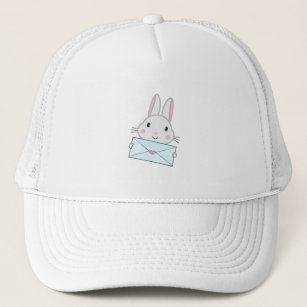 Cute and lovely Rabbit holding Love Letter Trucker Hat