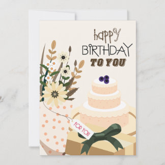 Cute and minimalist Happy birthday to you Invitation