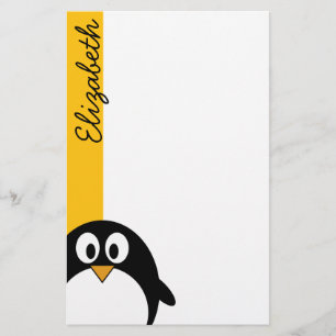 Cute and Modern Cartoon Penguin Stationery