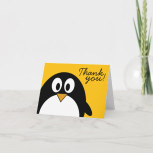 Cute and Modern Cartoon Penguin Thank You Card