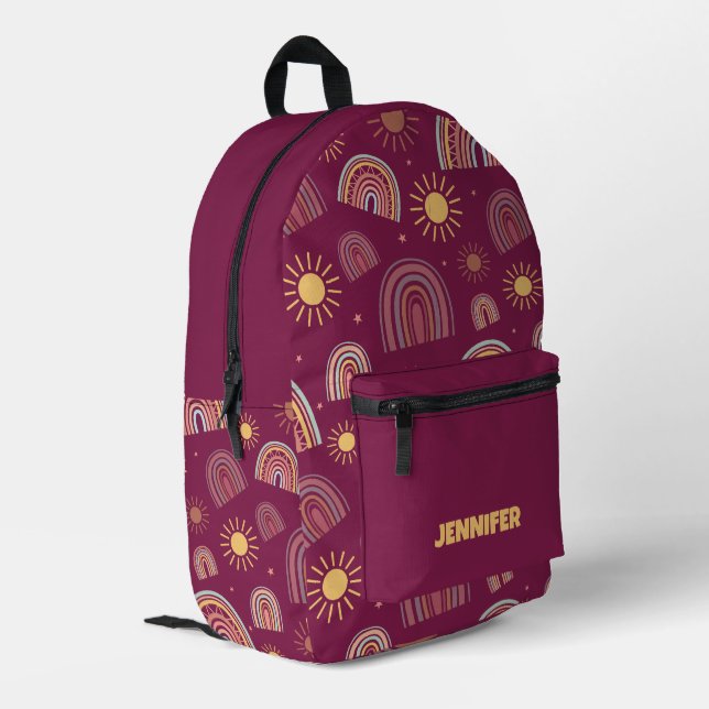 Cute And Modern Colourful Rainbow Pattern Custom Printed Backpack (Back Corner Left)