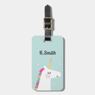 Cute and Modern Rainbow Unicorn Luggage Tag