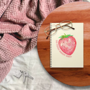Cute and Motivational Strawberry Notebook