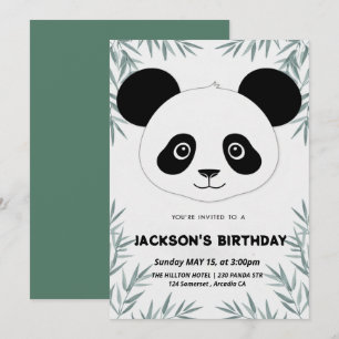 Cute and playful panda-themed birthday invitation