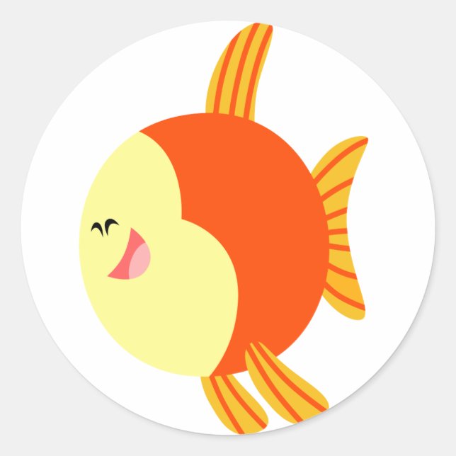 Cute and Plump Cartoon Fish Sticker (Front)