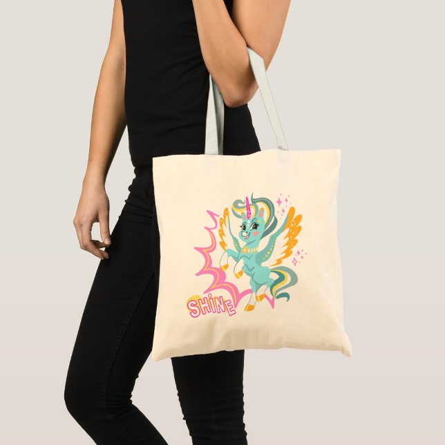 Cute and powerful unicorn tote bag (Front (Product))