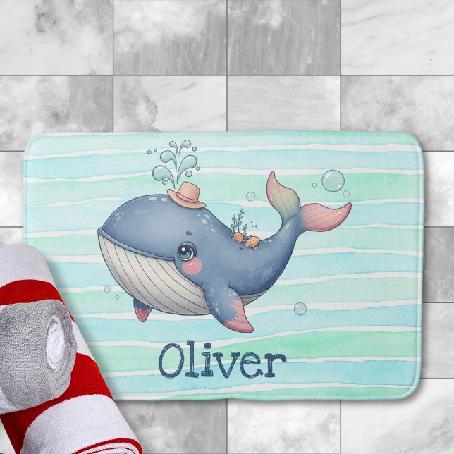 Cute and Quirky Little Whale Bath Mat (Creator Uploaded)