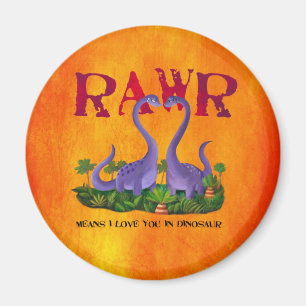 Cute and Romantic Dinos - Rawr Magnet