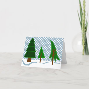 Cute and Simple Evergreens in Snow Holiday Card