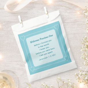 Cute and Simple Light Blue Baby Shower Favour Bag