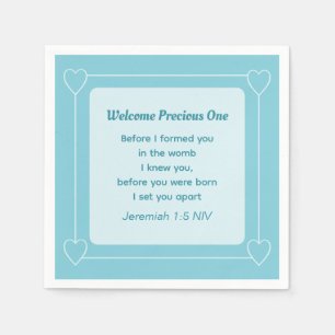 Cute and Simple Light Blue Baby Shower Napkin
