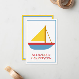 Cute and Simple Sailboat Personalised Card