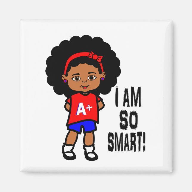 Cute and Smart African American Girl Magnet (Front)