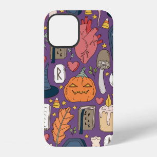 Cute and spookie seamless Halloween pattern with p iPhone 12 Case