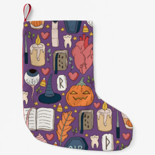 Cute and spookie seamless Halloween pattern with p Small Christmas Stocking