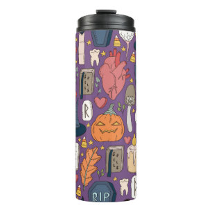 Cute and spookie seamless Halloween pattern with p Thermal Tumbler