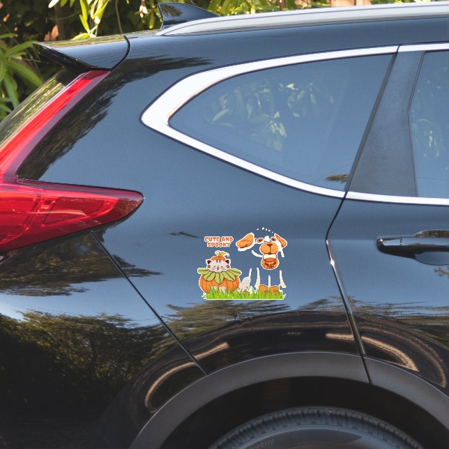 Cute And Spooky Custom-Cut Vinyl Sticker (Car Side)