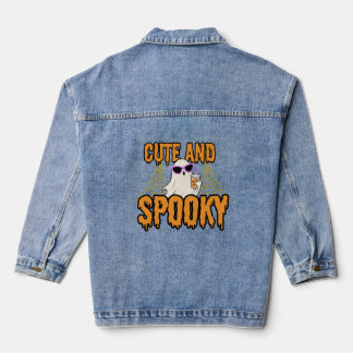 Cute And Spooky Ghost Halloween Denim Jacket