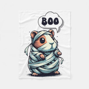 Cute And Spooky Guinea Pig Halloween Fleece Blanket