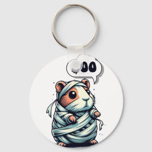 Cute And Spooky Guinea Pig Halloween Key Ring